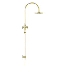 Round Gooseneck 200mm Twin Shower With Single Function Hand Shower
